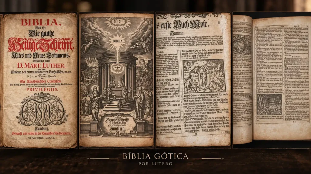 Bíblia gotica alemã tradução por martinho lutero com os livros apócrifos também traduzidos