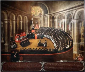 Pintura representando o Concílio de trento